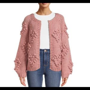 NWT Beautiful blush cardigan with hearts.
